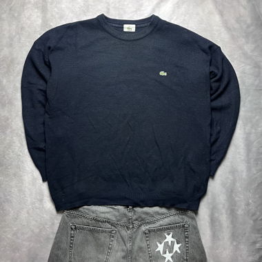 Maglione Vintage in Maglia Lacoste Navy – Taglia XL