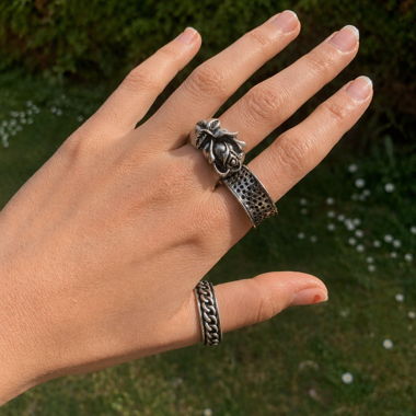 Anello statement punk rock rosa