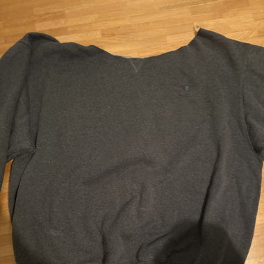 Dark off-shoulder hoodie with logo