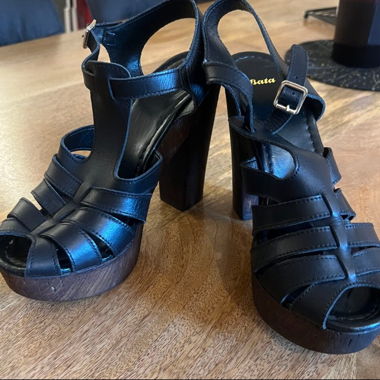 Black Bata Platform Sandals