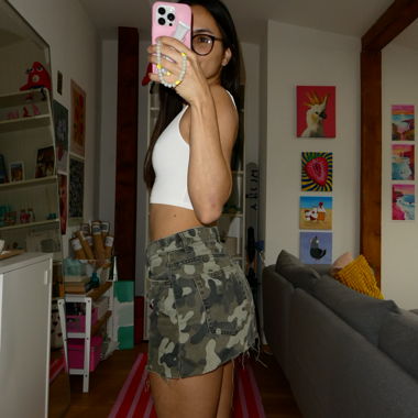 Camouflage mini skirt - Stradivarius