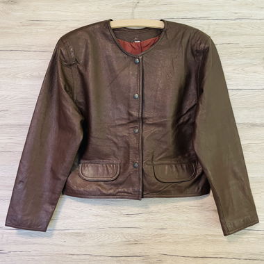 Brown leather jacket
