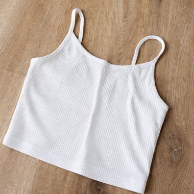 White Ribbed Crop Top