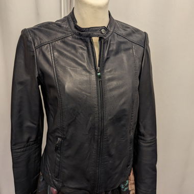 Veste en cuir Esprit bleu foncé