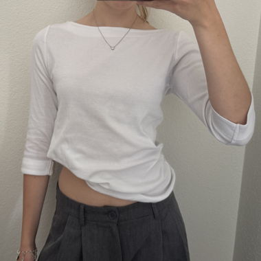Weisses Langarmshirt