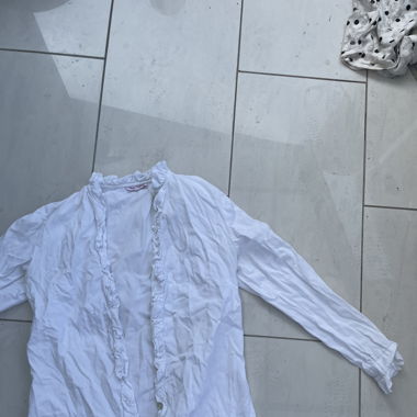 Ruffle white Blouse Rayce Hughes