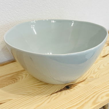 Large Light Grey Ceramic Salad Bowl