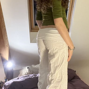 White Subdued Linen Trousers
