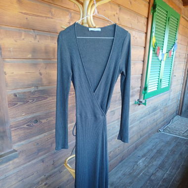 MANGO grey Wrap Dress