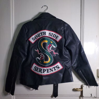 Veste en cuir noir