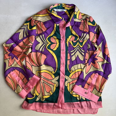 Zara Bluse bunt gemustert 