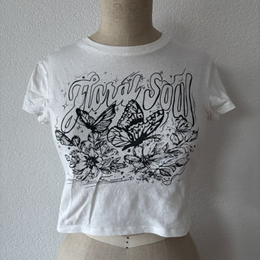 T-shirt Crop Bianco Divided XS