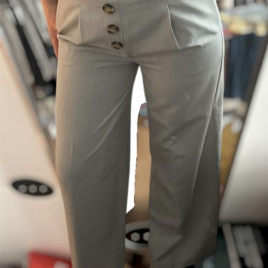 Pantaloni Beige a Vita Alta