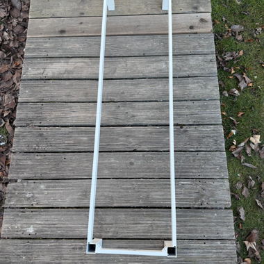 White metal frame