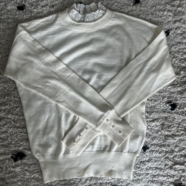 Pull blanc pour femme à col roulé