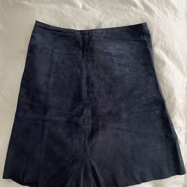 MNG genuine leather navy A-line skirt EUR S