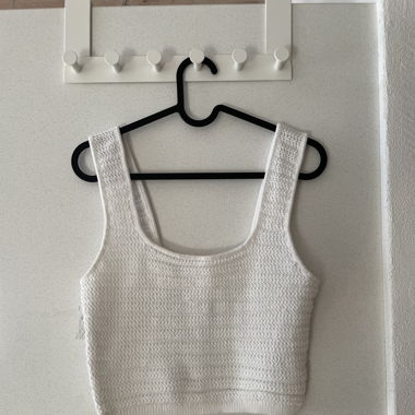 Strick Crop Top weiss