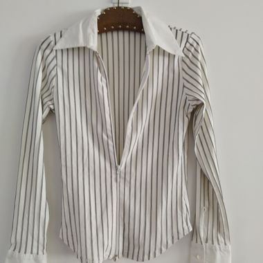 Camicia bianca con zip Rayure paris