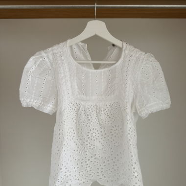 Weisse Spitzenbluse Stradivarius