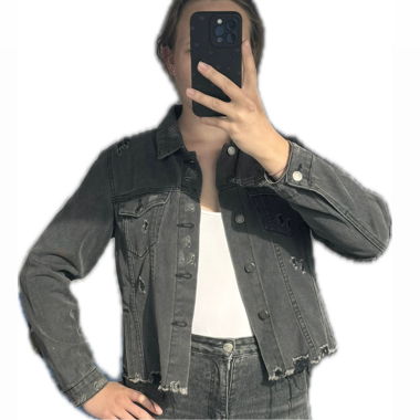 Zebra schwarze Jeansjacke