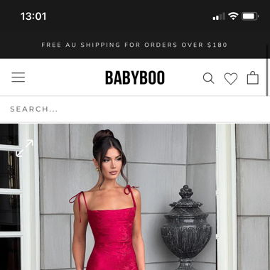 Whitney Babyboo red cocktail dress 