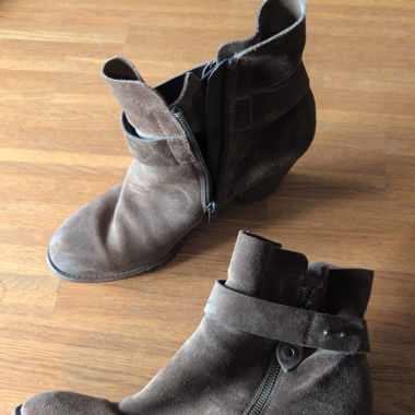 Braune Leder-Stiefeletten Paul Green 