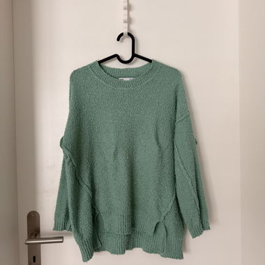 Pull oversize vert menthe