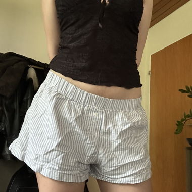 Shorts 100% cotone a righe in stile „boxer shorts“