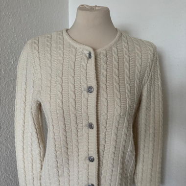 Vintage cream knit cardigan 