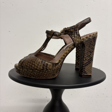 Autre Chose Brown Platform Sandals 37 Leather