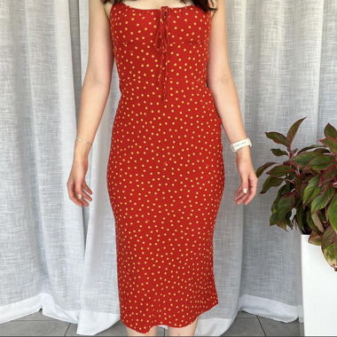 Réalisation red polka dot midi dress S