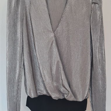 Body-blusa argentata