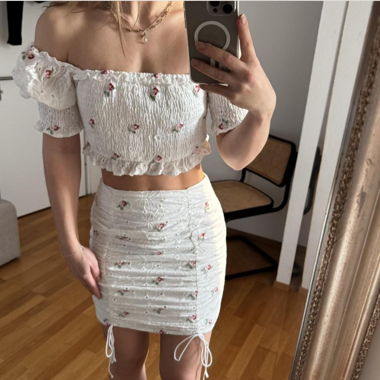 Floral Two Piece Missguides Skirt & Top