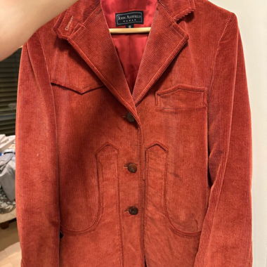 Red/Orange Corduroy Blazer