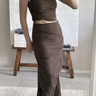 Brown set from NA-KD – Top & Skirt