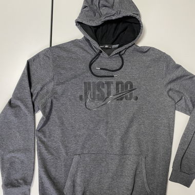 Grey Nike Hoodie "Just Do It" Size XL