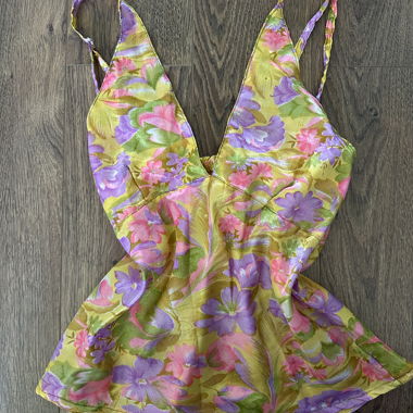 vintage coquette top with flowers 