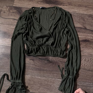 See thru Kaki crop top 