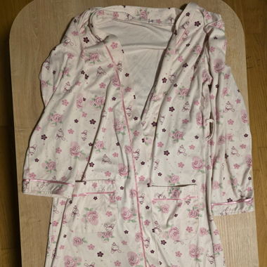 Peignoir petit lapin rose sans ceinture