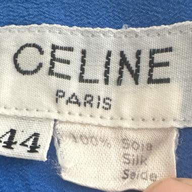 Blusa Vintage Céline in blu cobalto