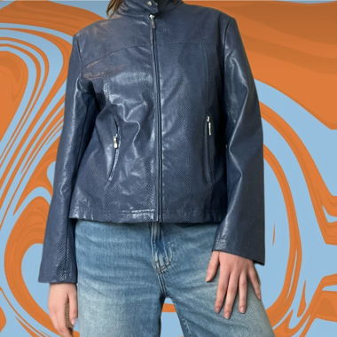 Lederjacke - blau
