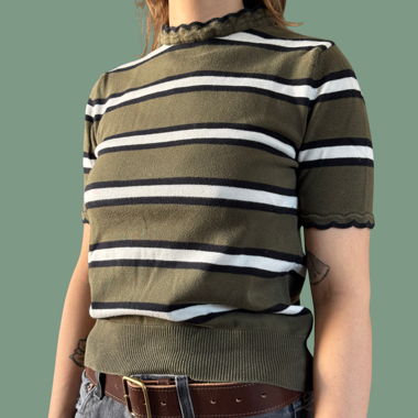 Naturaline, Tshirt gestreift mit Kragen, Grösse XS