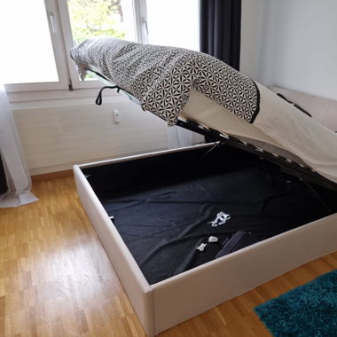 Double Bed (160cm x 200 cm) mit Storage - Beige