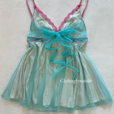 Babydoll aus Nylon in Soft Blue, Grösse S