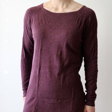 Sweat-shirt, long, bordeaux/ violet
