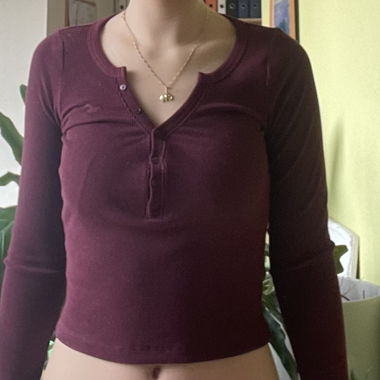 Maglia maniche lunghe bordeaux rossa