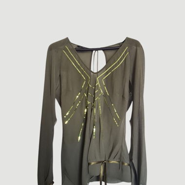 Blouse Ana Sousa, sequins, taille 38, dos ouvert