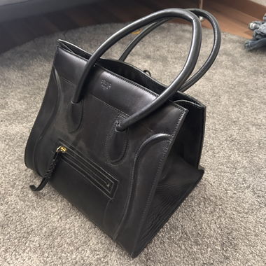 Sac cabas noir en cuir