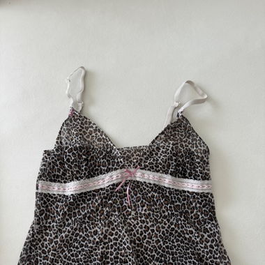 Top vintage à imprimé léopard