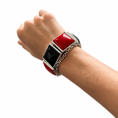 Geometric statement bracelet
